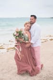 I'm a wedding planner and never did I think I'd ever be a *bride* again. My husband and I said I do to each other again on a beach in DR after 15 years together and 10 years married. We already did this the first time with a million people, so this time around it was just us and I wanted to reflect who I am today. I wanted to look natural and as though our love story could be told through the flow of the dress and its movement in my pictures. The dress is beautifully sewn together and the fabric is quality. (Trust me I know what I'm talking about here) what I loved the most was that I didn't have to fix the shoulders Or hem. The straps are adjustable which is really a win.
Planner: @JuneBeri
Photo: @Wbastudio
Venue: @SecretsResort&SpaDominican - Katarzyna W.