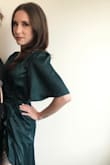 I wore this dress to a wedding & I received so many compliments ! The color is stunning & the fabric is beautiful. I don't own any dress similar to this & I am thrilled with my purchase. I bought it in wine red also! I feel so classy every time I put it on. - Danielle H.