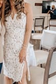 When I first received this dress it was a little loose and I ended up losing more weight so I probably would have gotten a small but the medium worked! Got so many compliments. - Christina A.
