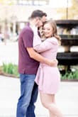 I wore this dress for our engagement photos and OMG I LOVE IT! The front wrap makes it so flattering and the color is beautiful! Definitely recommend!! - Sandra K.