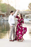 I wore this dress for my engagement photo session and it is absolutely stunning! It's so flowy and the sleeves are gorgeous. It was a little confusing trying to figure out the "wrap" aspect of it at first but once I did I loved it! I wore heels and it was the perfect length. - Sandra K.