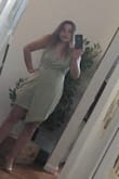 This dress is even prettier than in the picture! Love the color and it is pretty true to size. Little big on top but nothing a little fashion tape can't fix! Planning to wear it to a wedding this summer. - Lydia N.