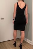 It has a liner and perfect thickness of material so even though it fits close to you showing off your curves it's not see through. It has a nice stretch so you won't feel to constrained! - Eva D.