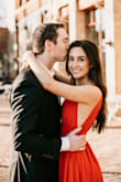 I ordered an XXS and XS, ended up keeping the XXS as it fit more snug. I love how the colors showed up in our engagement photos, how fancy the dress made me feel, and the cutouts on the sides. If I had a reason to, I would buy every color. - Allie A.