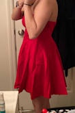 I bought this for my graduation, that is not not in person but I loved this dress! I was skeptical on ordering a small or medium. I ended up going with the small, tbh I might have even fit in an XS! Really I only had to account for my bust, to fit in it. I had to wear a strapless bra with it to help keep it up. I will definitely find a way to wear this again. Also pls excuse my photos i was very exhausted when taking them. But I value photo reviews! - Tara T.