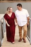 I ordered this dress for my engagement photos, shipping was fast and dress fits beautifully!! It is pretty long but it wasn't an issue for my purpose for the dress. I usually have a tummy to hide but this dress was really flattering and well worth the money! - Amanda V.