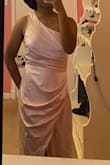 Very nice color and material, but I bought this for prom and it gives me more bridesmaid. It also is a little big, but I am on the shorter side. - Nandi M.