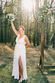 This dress was perfect for my backyard wedding! This was a second marriage late in life and I was torn on what was appropriate to wear. The dress was beautiful, elegant, and simple. Everyone loved it. It was the perfect choice. I had to hem the length and take up the shoulders a little. Also, it was cut very low on the sides - we used the bottom we cut off to patch that! Loved the price! Would get it again in a different color for another event!!!!! - Cindy H.