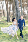 I purchased this dress for my engagement photos in San Francisco and it was my perfect "Something Blue," even before the big day! The flow of the dress was absolutely breathtaking in some of the photos. It's such a beautiful dress and I know I'll be wearing it again for a Napa or brunch day! P.S. It was not that hard to tie. - Gabriela K.