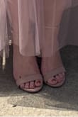 These shoes were exactly what I wanted but the heels are a bit high for me. I wore them anyway since I knew I didn't have to walk much but for anyone who prefers a shorter heel these might not be the pair for you! For those of you who love high, these are perfect. They are super adorable. I got the blush pink suede. - Emily W.