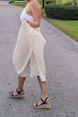 This skirt is beautifully made, nice zipper and clasp closing on the side. Doubled Lined and the fabric is really pretty. It does run small and I wish I could exchange it. - Jessica N.
