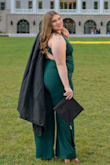 This look was extremely stretchy, fit in all areas (uncommon for a curvy woman) and very comfortable. Color was gorgeous and not too long either. Beware that the design of the back, makes it hard to wear a bra with this, but loved it overall - Alyssa H.