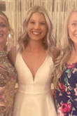 I absolutely adore this dress! I wore it for my bridal shower and got SO many compliments. I got an XS and it was still a little bit loose in the straps, but nothing that wasn't doable! - Kayla W.