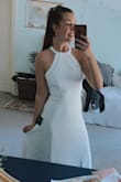 soooo excited about this dress! I usually wear a size 4 and this dress in a size small fit perfectly! I am getting married this summer and wanted a dress for wedding celebration events. I was so happy to find it beautifully lined and not see through in the least! - Olivia S.