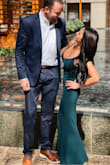 I love this dress!! I wore this it to a wedding and got tons of compliments. I love the color. The fit is perfect and true to size. I'm 4'11" so I got some length taken off. Definitely a great price for an expensive-looking, quality, classy dress. - Ana T.