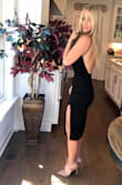 Love this dress so much I got both colors.  Love them both.  Love the slit and the back.  It's very thick material, good quality. - Rebecca B.