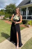 I bought this for prom and absolutely loved it! I was going for a simple, elegant look and that is exactly what I got. I did have it altered to have the bottom shortened and tacked the top so the neck didn't come as low. After that, it was amazing and fit me perfectly! - Amy L.