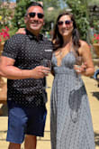 Got so many compliments on this dress!!! Cut the back straps and tied as a halter per another review in here. Love this dress! A bit sheer, but worked fine in the sun with a tight fitted slip. Very comfortable, and good length with 3" wedges. - Jackie C.