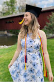I wore this dress to my college graduation and it was absolutely stunning! The material moved so well and was lightweight yet not see through. Loved it. - Leah O.
