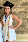 I like the dress a lot. It's a really good, thick material, and flows super nice. It was a bit tough to get on with the crossed back, but it's extremely comfortable. I got it for graduation and it's a great dress for that. I wore little boob stickies, but you definitely don't even have to. It's super stretchy as well, which is really nice. Overall a great dress. - Allison J.