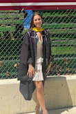 I ordered this dress for my college graduation and it was perfect! Shipping was fast and it is true to size. I did put a few stitches in the v neck to keep the top closed. - Alexis G.