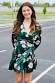 Small fit perfectly. Loved the tie waist & the ruffle hem. - Ann P.