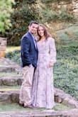 I wore this dress for my engagement pictures and it was perfect. I had to hem the bottom of course but that happens to me for all dresses because I am 5'2". It is a wrap dress, which usually I have problems with when it comes to my bra showing, but I did not have that problem with this dress. It is nice because you can tie it, however tight you want. Love the style, color, pattern, fit, 5/5 recommend! - Patricia T.
