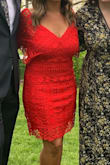 I highly recommend this dress. I wore it for a wedding and got so many compliments. I'm curvy, and it really fit great in all the right places. The material is stretchy, and so flattering. The color is also beautiful! - Amanda C.