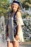 The size chart & help texts suggested I would be a L or XL, but I went off reviews & got a M. It fit perfectly other than being just a tad short (still manageable.) The dress is super cute but WRINKLES EASILY. DO NOT WASH first, use wrinkle release spray.  Perfect for a spring graduation! - Nicole B.