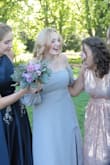 I wore this dress for my prom, and I was very happy with it. It was slightly large, but thats just because I'm not a true medium. Was pretty long though, and had to be hemmed. Super unique though, and perfect for my prom. - Katey J.