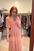 Thought I should be the first to review this item to help others with sizing! :) It came in exactly as pictured and the material is beautiful, I just felt like once I had it on, it was a bit princess-ey for me to keep. I sized down to an XS and it felt totally fine, so if you're in between sizes I'd go down. Overall I love Lulus! - Kelsey W.