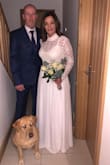 I wore this dress for my short notice lock down wedding. I am normally skeptical when purchasing online !

I absolutely loved everything about it. 
The dress arrived so quickly, packaged beautifully.  Amazing quality and price. 
Could not recommend this site and dress enough. 
Thank you. - Sarra G.