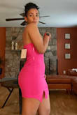 So sexy and def eye popper. Wowzerzz is what hubby said when he saw me in this dress. Dress has some stretch so was able to get away with a small. Is short on me so beware taller gals. Otherwise perfect for my Cancun trip!!! My measurements are 27 waist and hips 39.5 - Nelsy G.