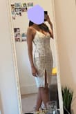 Wore it for my graduation, looks great! 
Pros: Flattering fit, adjustable straps, good quality
Cons: The zip is at the back so it's hard to fasten by myself. Needed help from a friend to get that done. Also, the dress is tight below my hips so I need to take the whole dress off in order to use the restroom (and then again ask for help from a friend to zip up). - Nikita M.