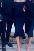 I wore this dress to a black tie wedding and got so many compliments. The dress is comfortable with a slight stretch. The fabric is thick without feeling heavy. It hugs in all the right places, my boyfriend could not get enough of me in this dress. I felt BEAUTIFUL!! - Wilnelia N.