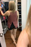 I love this flowy top; it's very cute tucked into a pair of shorts on the front or even loose. It has good weight to it, but it's not hot, very cool for summer. The split in the back is adorable. - Lindsey M.
