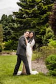 The train and the slit of the dress were a nice touch! Wore it for my engagement photos, and I couldn't be any happier. Perfect dress for sure - Samantha B.