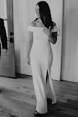 I knew I wanted a wedding dress that was simple, form-fitting, classic and inexpensive. This dress is all of those things! It felt like a custom made dress after alterations. It needed a hem and to be taken in at the middle. I needed good pantyhose to smooth everything out. I love my dress!! - Annie H.