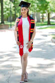 I was really pleased on the fit of this dress! I wore it for my graduation and received many compliments. I do not have a flat stomach yet this dress was very flattering and best of all, very comfortable! I may even order in another color to have as a back up for another occasion. - Ana C.