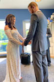 I ordered this for my Vow renewal and I was 23 weeks pregnant at my vow renewal. This dress was PERFECT! It showed the bump beautifully but wasn't so skin tight like other maternity wedding dresses. I got so many compliments and people asking where I found it. I'm so thankful to have found a dress I loved for such a great price! - Vivian M.