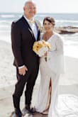 I absolutely loved this dress! I've been self conscious of my weight gain, but felt absolutely beautiful in this dress! I received so many compliments! We had a beach wedding, in which I paired my dress with sandals and afterwards wore my dress with cowboy boots! - Graciela S.