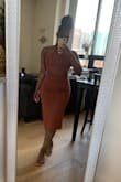 I really do love this dress, it is very pretty and perfect for a baecation lol. The only thing is that the color is really not the same as in the picture. It's more of a deeper terra-cotta color, but still pretty nonetheless. Also the fabric is a lot thinner than I expected but I guess that's OK since I will be wearing this in a warmer climate. - Kerisha R.