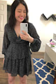 Love it! The dress runs small on the waist as it fits my top (if I buy a bigger size the top will be too big), but I cannot zip it all the way yet (haha will need to lose a few pounds before I can actually wear it but no biggie because I love it so much). It has a deep neckline so it would fit nicely if you have bigger than a B cup. - Jinna R.
