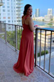 I love this dress. The color and the way it fit were perfect. It was a little long for my height, but I handled it very well because it is short in the front. I wore it for my best friend's wedding, as a maid of honor, and it was so comfy and I felt so pretty the whole night. - Ingrid R.