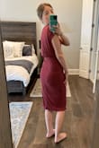 I have been trying to update my style, and I was so excited when this dress finally came in.  I ordered it in both a s and an xs because I wasn't sure which size would fit better.  I have found that my true size is somewhere between the two.  I ended up keeping the small because I felt the xs was a little too short.  However, because I have a very small bust, the one-shoulder style didn't fit the best.  I'm taking it in the top just a little bit because I love this dress too much.  I ordered the washed red color.  I like the color but I don't think it matches the color you see in the picture.  The photo is more vibrant, but I love it nonetheless. - Elyse D.