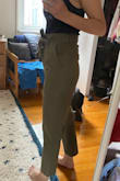 These pants are very cute! I tried them on and absolutely loved them! However, the waist fit a bit tight for me. For size XS, it measures about 25" on these pants. I was afraid that if I washed them, they would shrink more. So sadly, I have to return these pants. But they are adorable! - Catherine B.