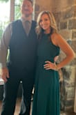 Beautiful dress. Great style. Very forgiving in fit, medium was fine, small probably would have been fine as well. It's very long, I had to cut off a lot so that it wouldn't drag on the floor. - Serene P.