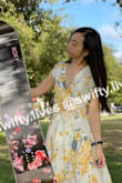 The dress is super floral and I got three "I love your dress!" in a day while walking in the boabal park!
yet it's 
- too long for me even for xs, I need to wear super high heels to prevent dragging the dress
- the open chest design cannot cover my chest really.. it still runs a little bit large for me. I want to make the side attached to the waist to be more right. but anyway I need to use some tape to make the cloth in position. (see my second photo and you know what I mean... maybe it's just because my breast size isn't larger enough?) - JW W.