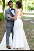 I wore this for my wedding and was the best decision. This dress is comfortable, length is perfect, the material was thick and not see through at all. I wore a low back bodysuit which fit in great with the dress. I'm tall (5'10") and more muscular (165 lbs) up top and thighs but this dress made me feel so sexy. - Emily M.