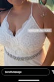 This dress was stunning for my Aruba wedding ceremony! It fit the beach vibe but didn't lose any of the wedding dress feels! Stretchy and three light layers on the bottom half. I got it altered and it was just stunning... didn't need a bra at all. - Cassandra V.